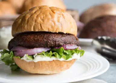 Grilled Portabella Burgers with Garlic Mayo