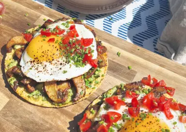 Mexican Mushroom Breakfast Tostadas