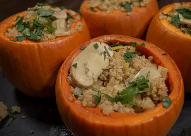 Quinoa & Mushroom Stuffed Mini Pumpkins