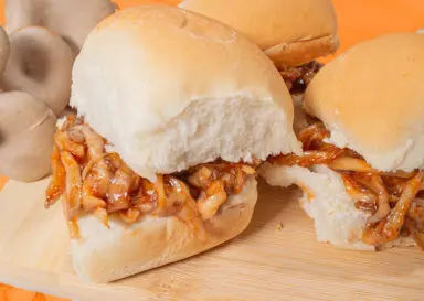 Vegan “Pulled Pork” Mushroom Sliders